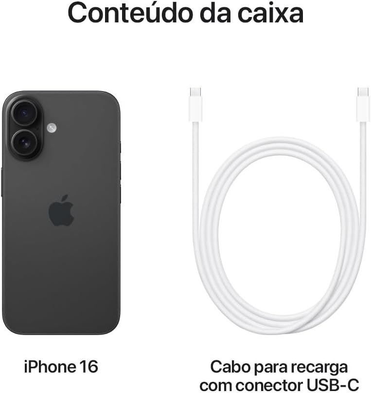 Apple iPhone 16 (256 GB) – Preto