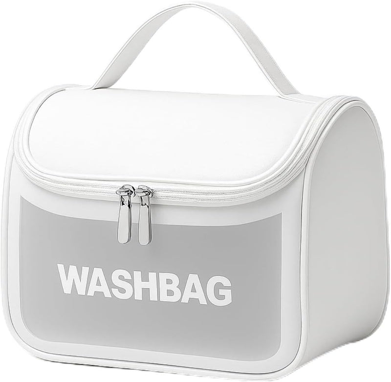 Necessaire Feminina Transparente  Impermeável para Viagem(Branco)