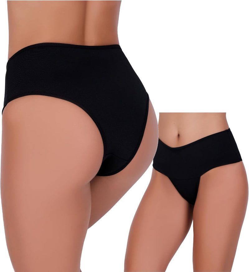 Kit 5 Calcinhas Cintura Alta Compressão Cós Alto Fitness Power Zero Barriga Pala Cós Duplo