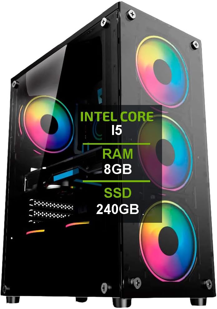 Pc Gamer Cpu Completo I5 8gb Ssd 240gb Monitor 19 Kit Gamer