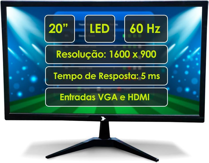 Pc Gamer Cpu Completo I5 8gb Ssd 240gb Monitor 19 Kit Gamer
