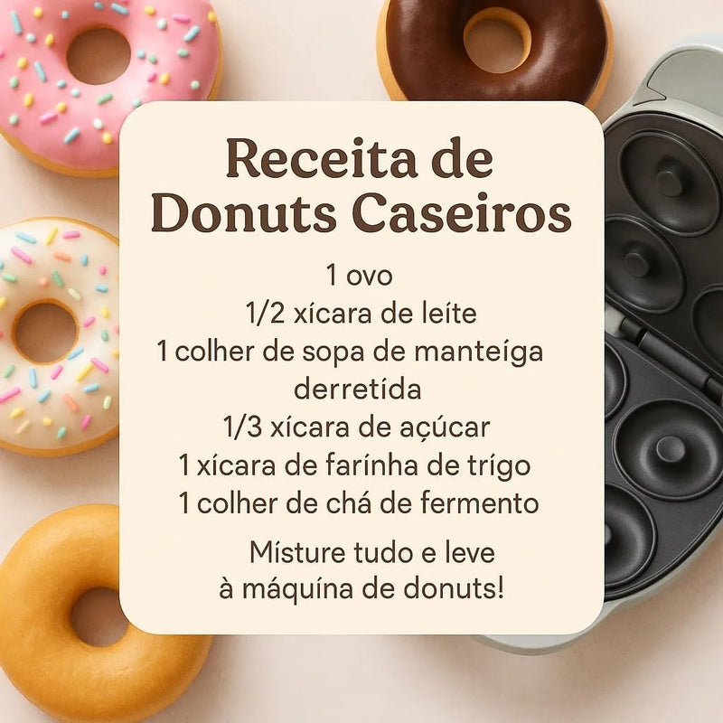 Máquina de Donuts Antiaderente – 7 Cavidades para Confeitaria Caseira