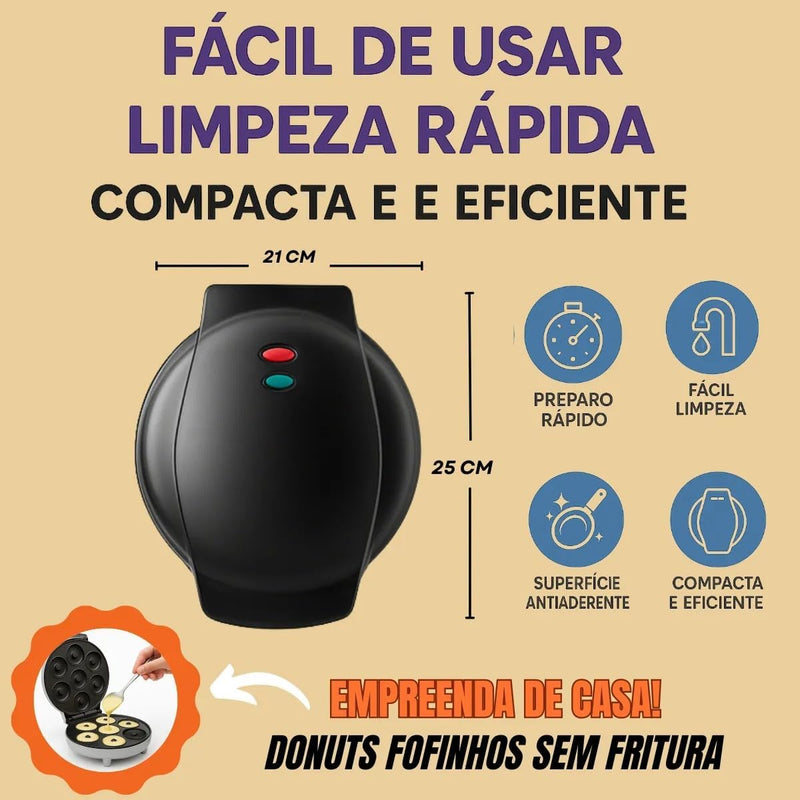Máquina de Donuts Antiaderente – 7 Cavidades para Confeitaria Caseira