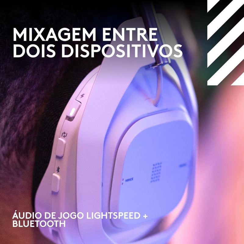 Headset Gamer Sem Fio Logitech G Astro A50 X LIGHTSPEED + Base Station, Com Conexão Bluetooth e HDMI 2.1 Passthru, Tecnologia PLAYSYNC, Compatível Com Xbox Series X|S, PlayStation, PC/Mac - Branco