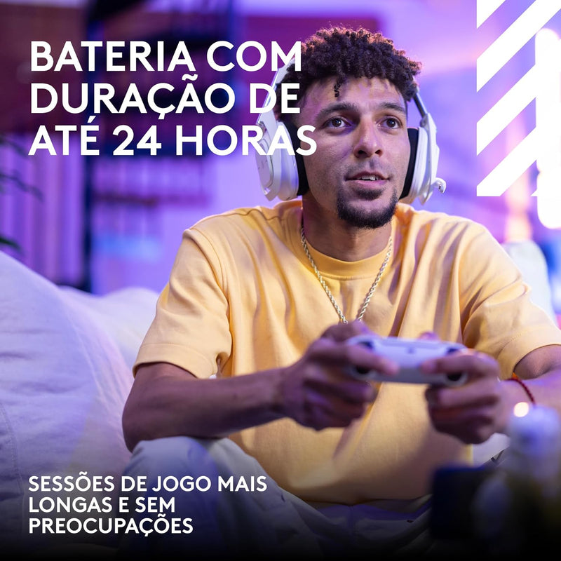 Headset Gamer Sem Fio Logitech G Astro A50 X LIGHTSPEED + Base Station, Com Conexão Bluetooth e HDMI 2.1 Passthru, Tecnologia PLAYSYNC, Compatível Com Xbox Series X|S, PlayStation, PC/Mac - Branco